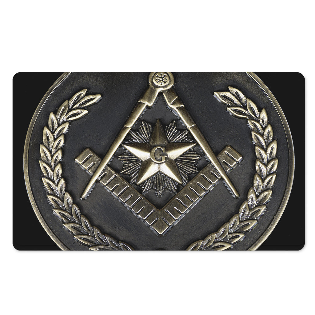 Freemasonry Medal Print Polyester Doormat