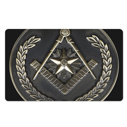 Freemasonry Medal Print Polyester Doormat