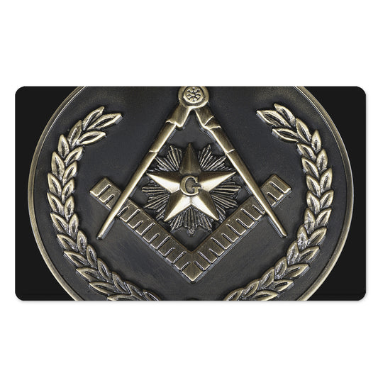 Freemasonry Medal Print Polyester Doormat