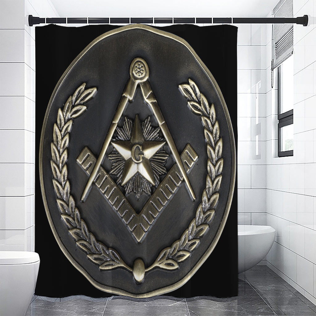 Freemasonry Medal Print Premium Shower Curtain