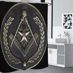 Freemasonry Medal Print Premium Shower Curtain