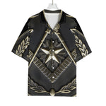 Freemasonry Medal Print Rayon Hawaiian Shirt
