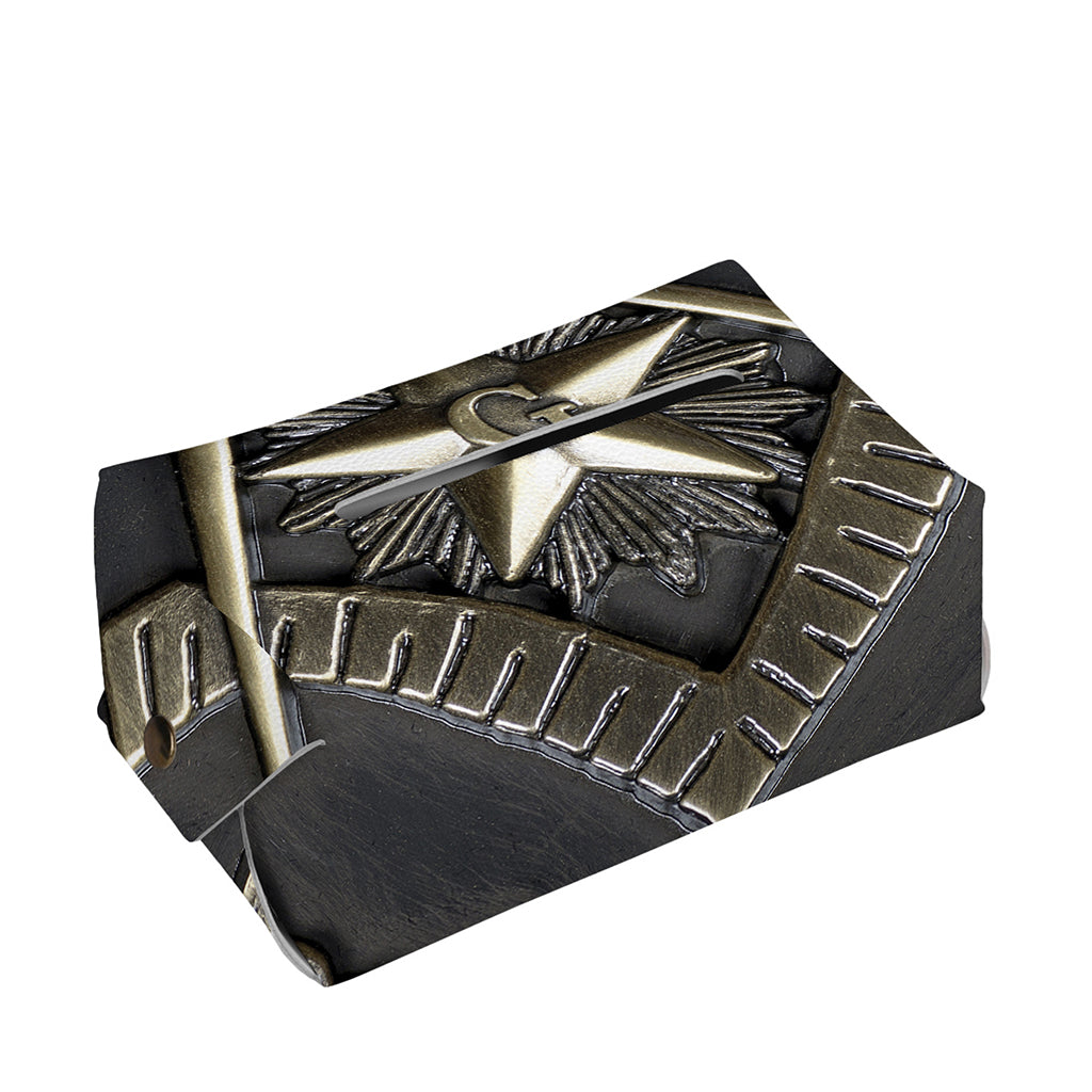 Freemasonry Medal Print Rectangle Tissue Box Cover