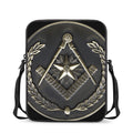 Freemasonry Medal Print Rectangular Crossbody Bag