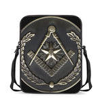 Freemasonry Medal Print Rectangular Crossbody Bag