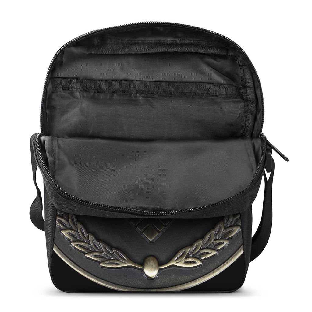 Freemasonry Medal Print Rectangular Crossbody Bag