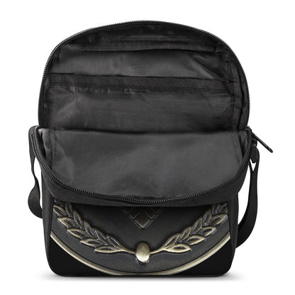 Freemasonry Medal Print Rectangular Crossbody Bag