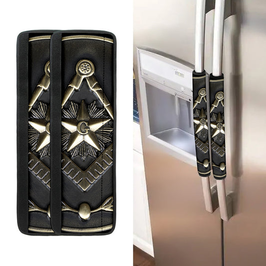 Freemasonry Medal Print Refrigerator Handle Covers