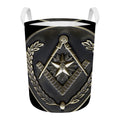 Freemasonry Medal Print Round Laundry Basket
