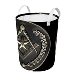 Freemasonry Medal Print Round Laundry Basket
