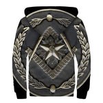 Freemasonry Medal Print Sherpa Lined Zip Up Hoodie