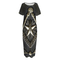 Freemasonry Medal Print Short Sleeve Long Nightdress
