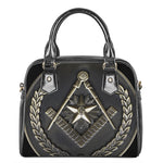 Freemasonry Medal Print Shoulder Handbag