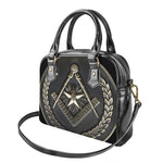 Freemasonry Medal Print Shoulder Handbag