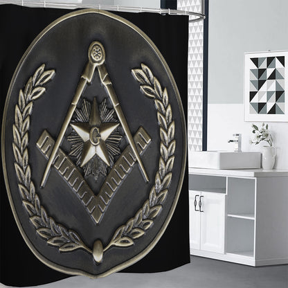 Freemasonry Medal Print Shower Curtain