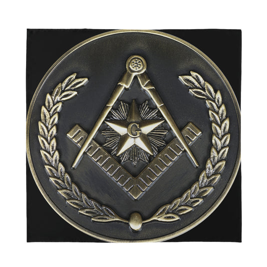 Freemasonry Medal Print Silk Bandana