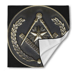 Freemasonry Medal Print Silk Bandana