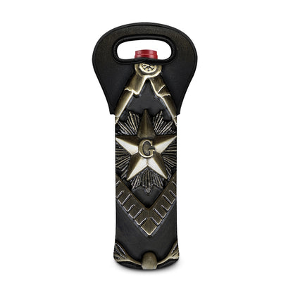 Freemasonry Medal Print Single Neoprene Wine Tote