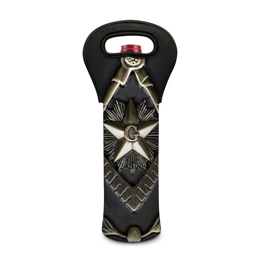 Freemasonry Medal Print Single Neoprene Wine Tote