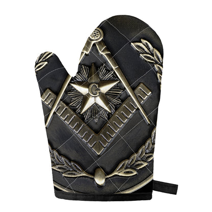 Freemasonry Medal Print Single Oven Mitt