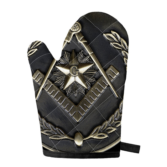Freemasonry Medal Print Single Oven Mitt