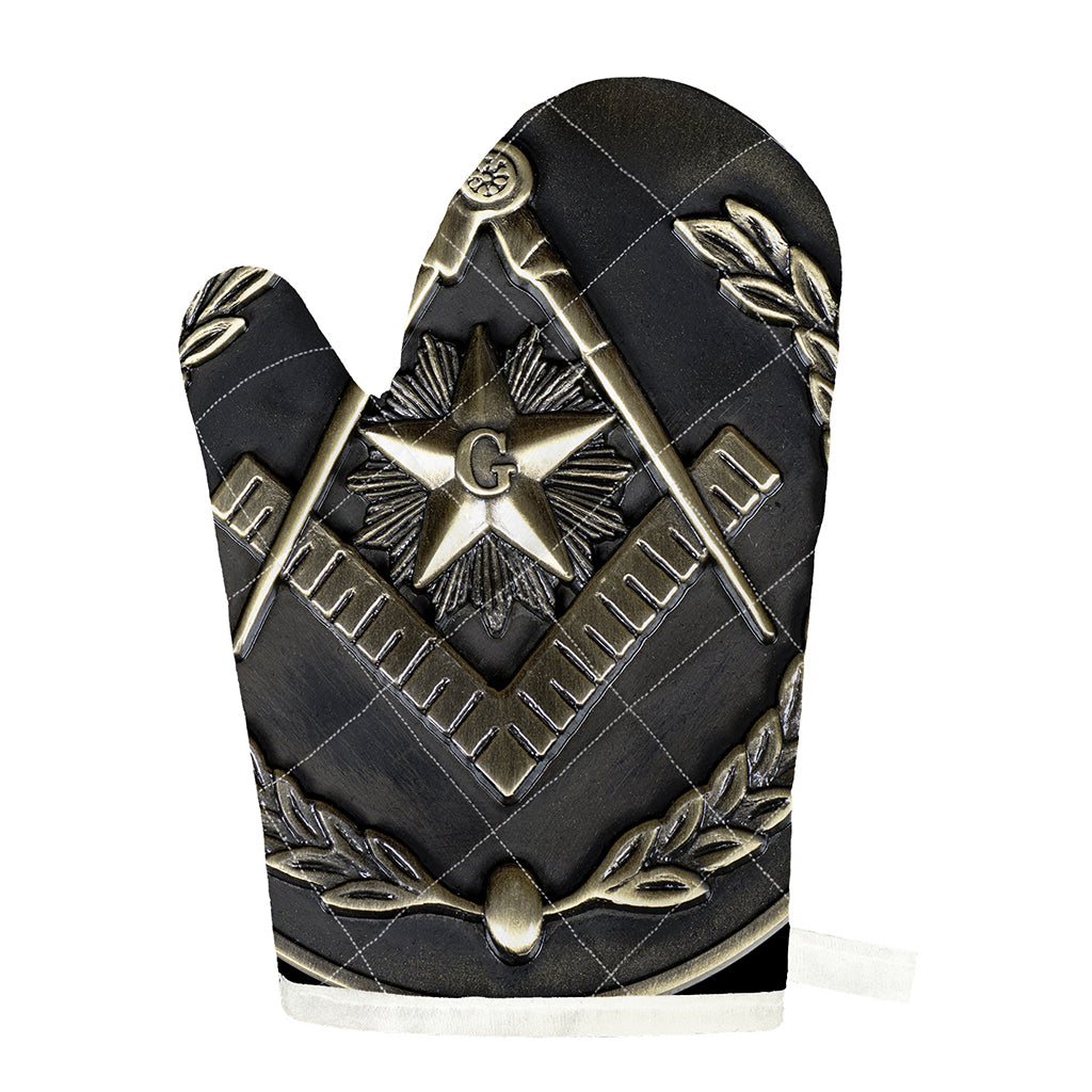 Freemasonry Medal Print Single Oven Mitt