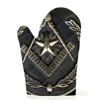Freemasonry Medal Print Single Oven Mitt