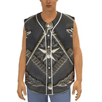 Freemasonry Medal Print Sleeveless Baseball Jersey