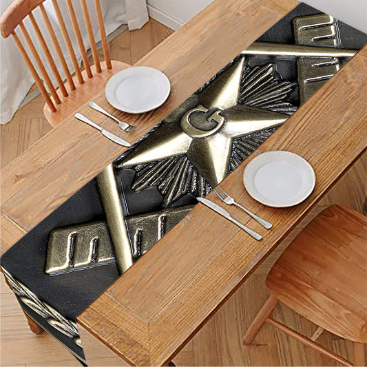 Freemasonry Medal Print Table Runner