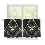 Freemasonry Medal Print Tier Curtains