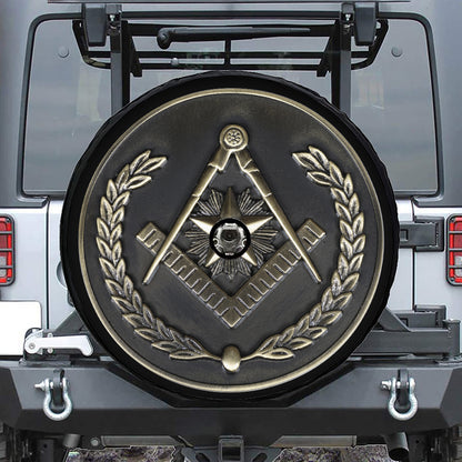 Freemasonry Medal Print Tire Cover With Camera Hole