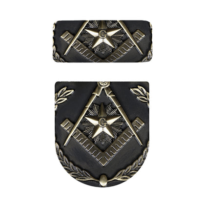 Freemasonry Medal Print Toilet Lid And Tank Cover Set