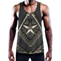 Freemasonry Medal Print Men's Workout Tank Top