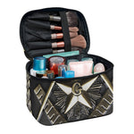 Freemasonry Medal Print Travel Makeup Bag
