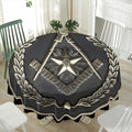 Freemasonry Medal Print Waterproof Round Tablecloth