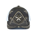 Freemasonry Medal Print White Mesh Trucker Hat