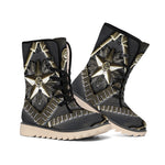 Freemasonry Medal Print Winter Boots
