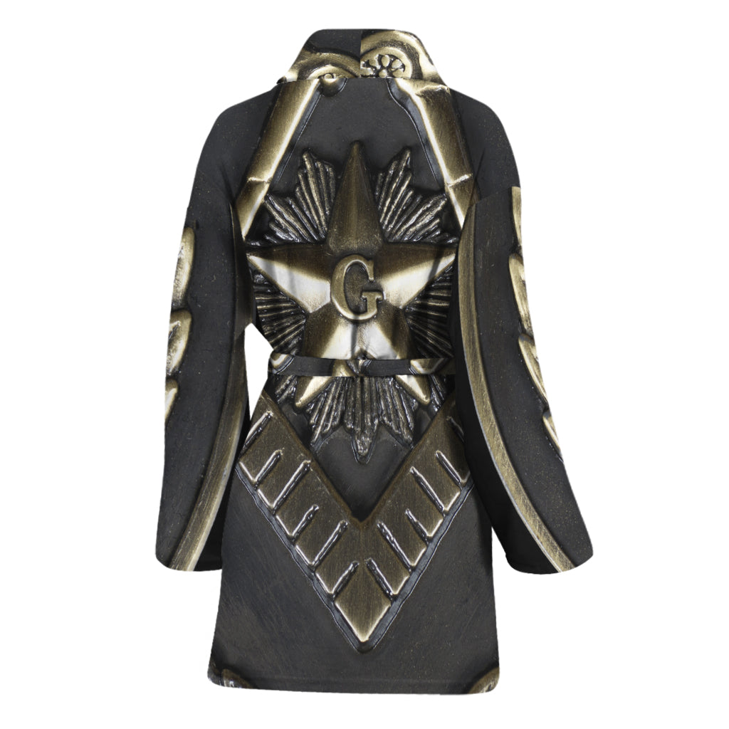 Freemasonry Medal Print Women's Bathrobe