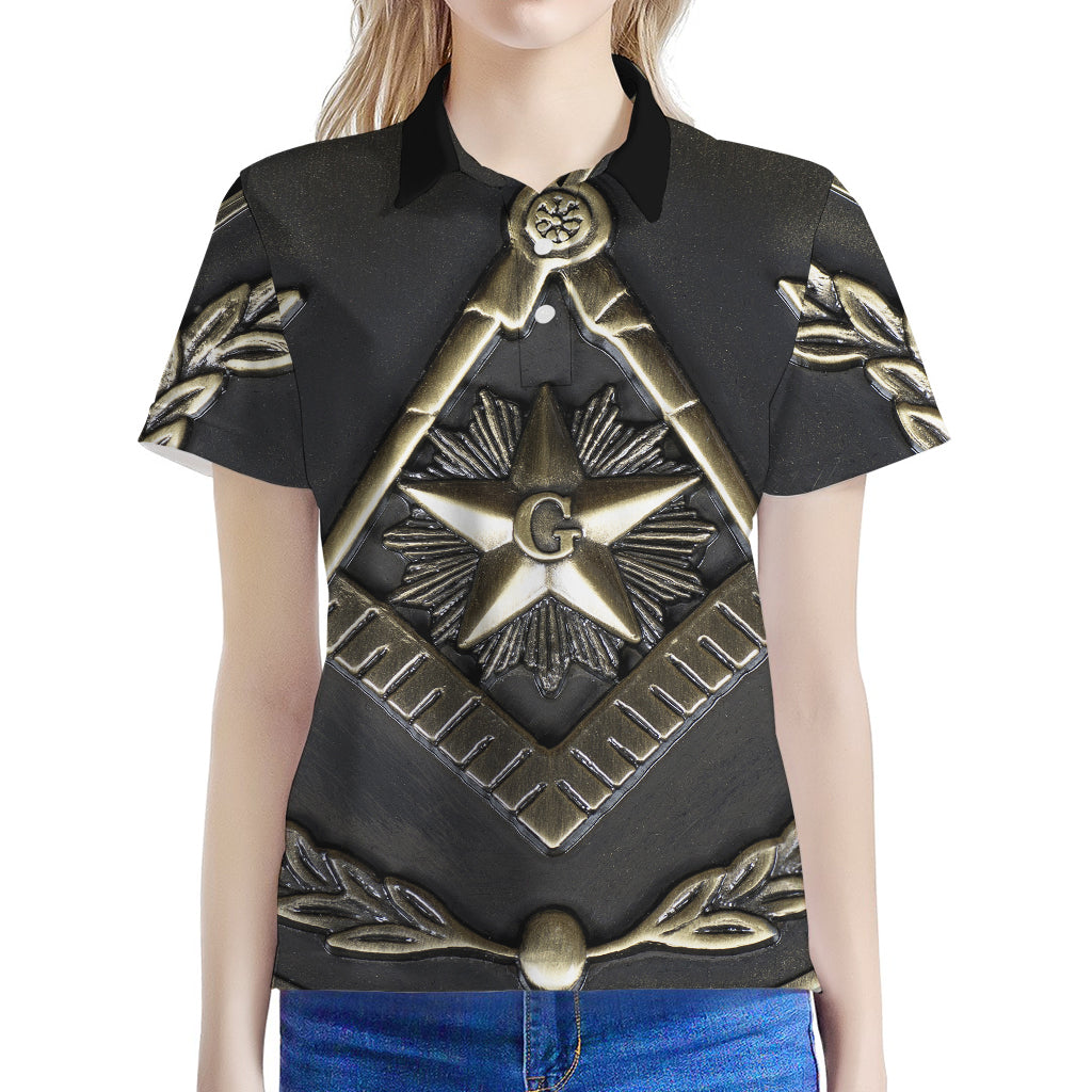 Freemasonry Medal Print Women's Polo Shirt