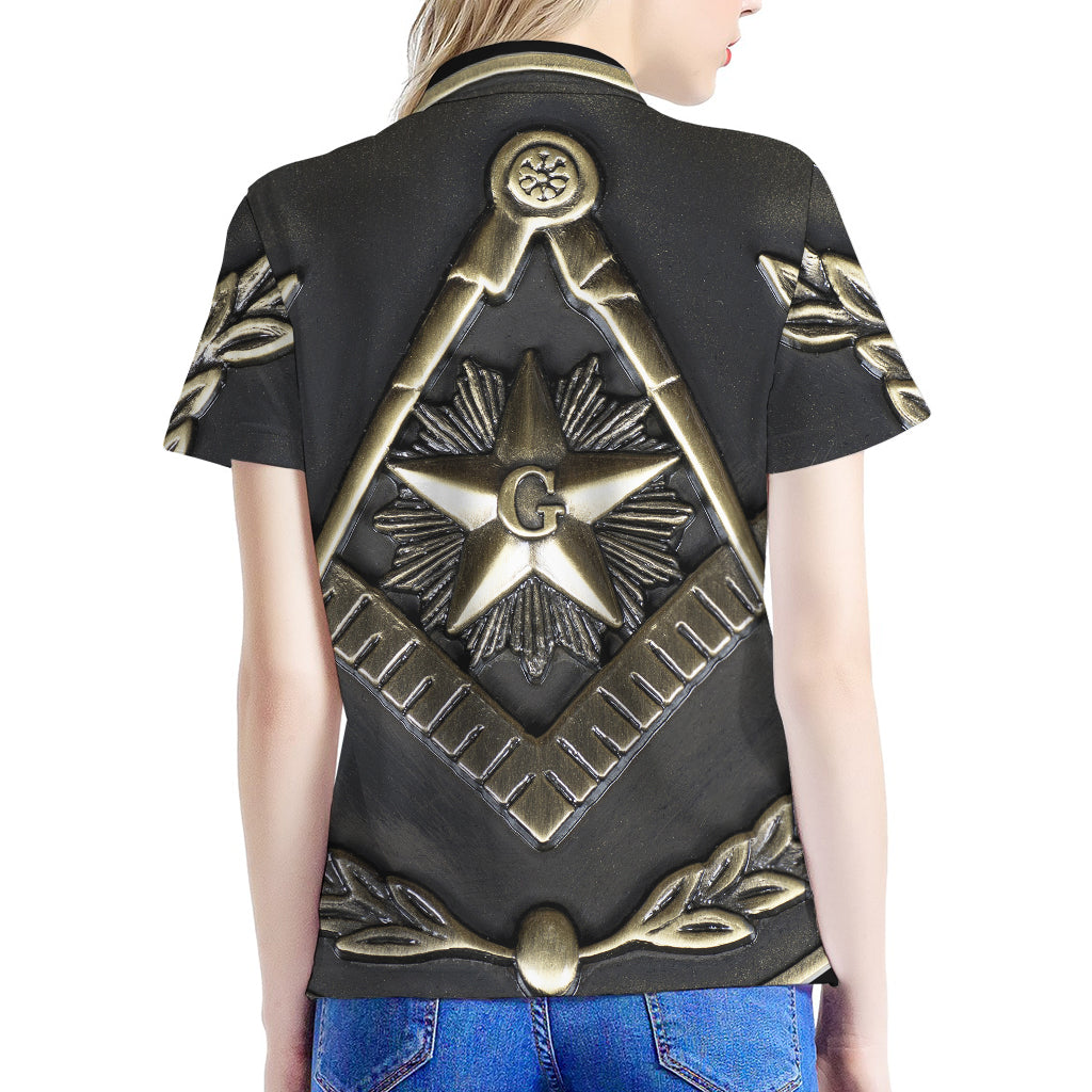 Freemasonry Medal Print Women's Polo Shirt