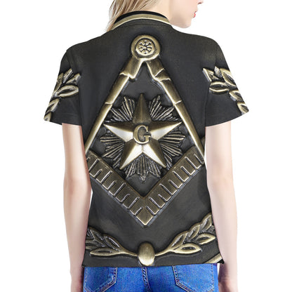 Freemasonry Medal Print Women's Polo Shirt