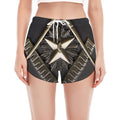 Freemasonry Medal Print Women's Split Running Shorts