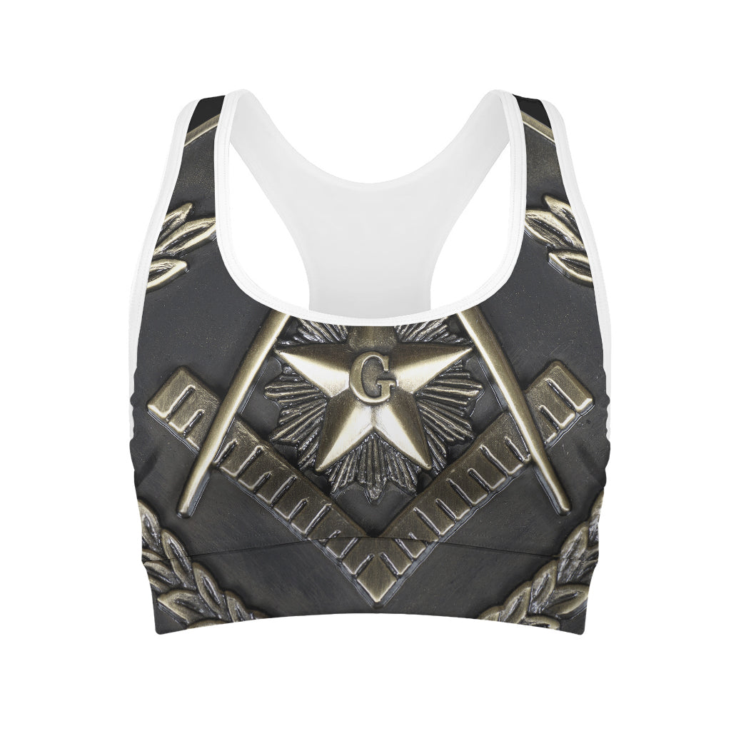 Freemasonry Medal Print Women's Sports Bra