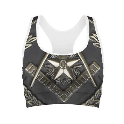 Freemasonry Medal Print Women's Sports Bra