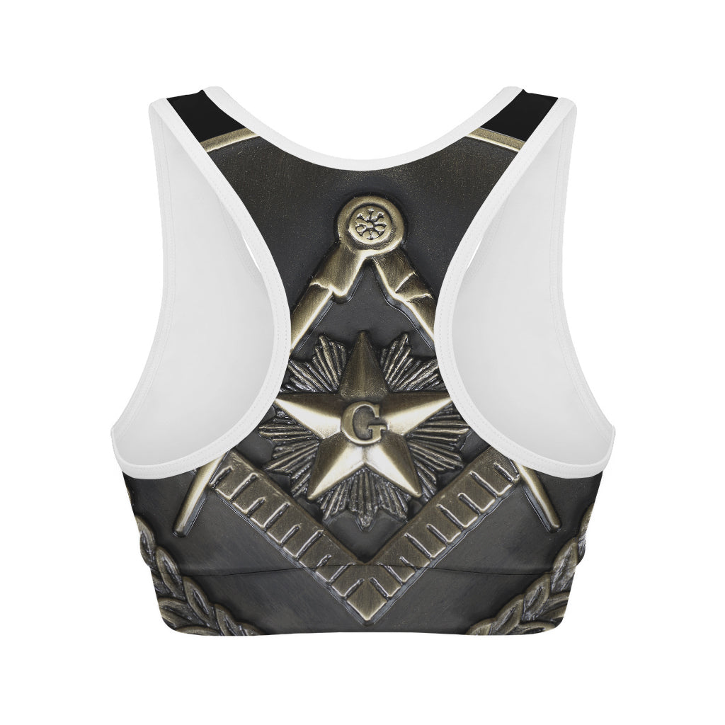 Freemasonry Medal Print Women's Sports Bra
