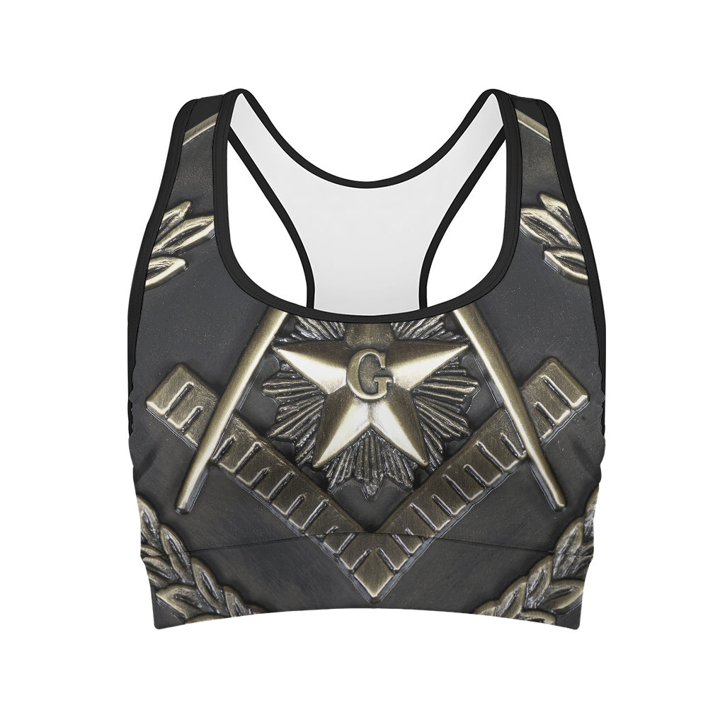 Freemasonry Medal Print Women's Sports Bra