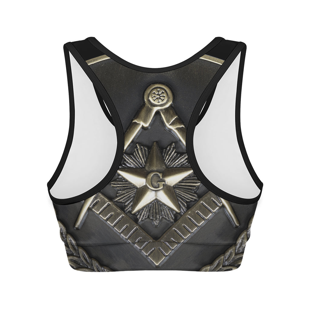 Freemasonry Medal Print Women's Sports Bra