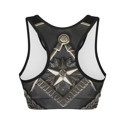Freemasonry Medal Print Women's Sports Bra