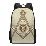 Freemasonry Symbol Print 17 Inch Backpack