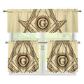 Freemasonry Symbol Print 3 Piece Kitchen Curtains